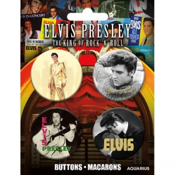 Image of Elvis Buttons 4 Pack