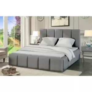 Image of Lurita Upholstered Beds - Plush Velvet, Single Size Frame, Silver - Silver