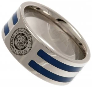 Image of Stainless Steel Leicester City Striped Ring - R