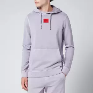 Image of HUGO Mens Logo Patch Pullover Hoodie - Pastel Pink - M
