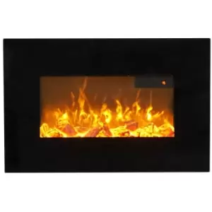 Image of Sureflame WM-9334 Electric Wall Mounted Fire with Remote in Black, 26 Inch