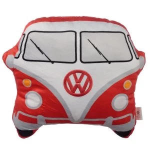 Image of Plush Volkswagen VW T1 Camper Bus Shaped Red Cushion