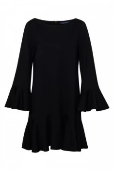Image of French Connection Matuku Lula Bell Sleeve Dress Black
