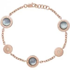Image of Ladies Michael Kors Rose Gold Plated Logo Bracelet
