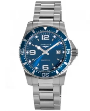 Image of Longines HydroConquest Quartz 41mm Blue Dial Steel Mens Watch L3.740.4.96.6 L3.740.4.96.6