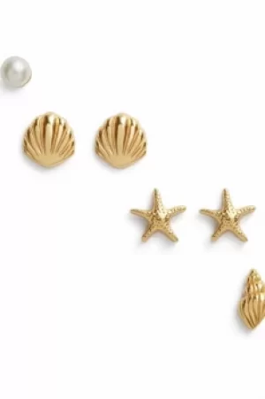 Image of Olivia Burton Under the Sea Gold Stud Pack Earrings OBJSCE22