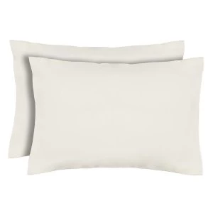 Image of Catherine Lansfield Pair of Non-Iron Housewife Pillowcases - Cream