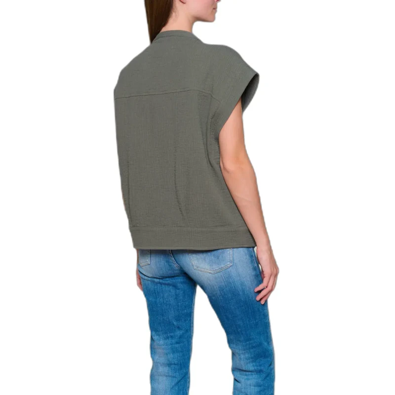 Image of Le Temps des cerises Sleeveless jacket For Her Le Temps des cerises Arley Vert Female M