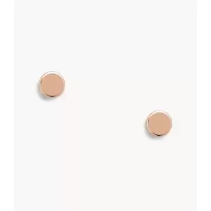 Image of Fossil Womens Sadie Rose Gold-Tone Stainless Steel Round Stud Earring - Rose Gold