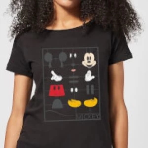 Image of Disney Mickey Mouse Construction Kit Womens T-Shirt - Black