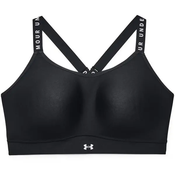 Image of Under Armour Infinity Mid Covered Plus - Black/White, Size 2X, Women