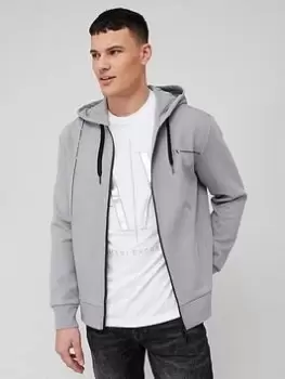 Image of Armani Exchange Zip Thru Hooded Top, Grey Size M Men