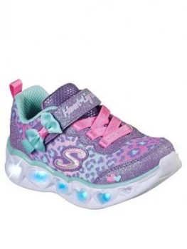 Image of Skechers Toddler Girl Heart Lights Trainer - Lavender