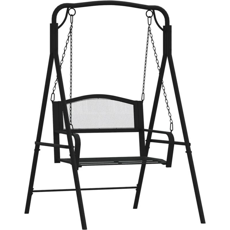Image of VIDAXL Swing Bench 124cm Black Steel Vidaxl 8720286838013