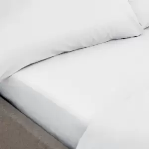 Image of Bianca 100% Organic Cotton 200 Thread Count Fitted Sheet, Chalk White, King