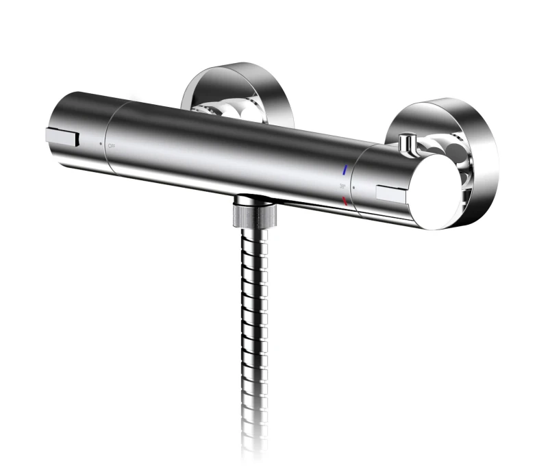 Image of Balterley Contemporary Round Thermostatic Bar Valve 55mm x 275mm Chrome Silver