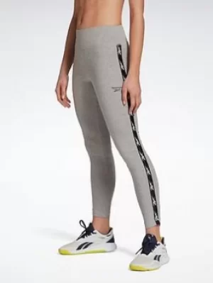 Image of Reebok Vector Tape Leggings, Grey, Size 2Xs, Women