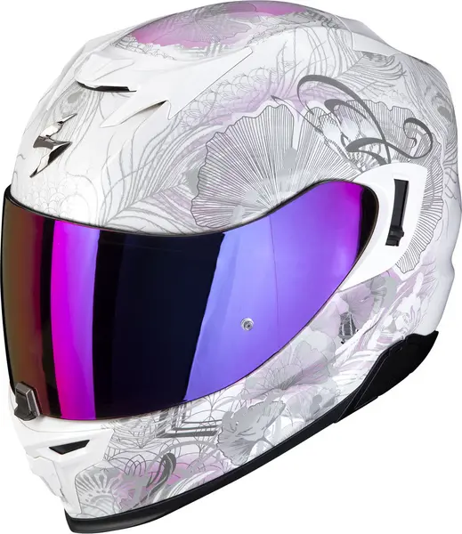 Image of Scorpion Exo-520 Evo Air Melrose Pearl White-Pink Full Face Helmet XS
