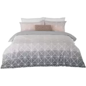 Image of Furn Spectrum Ombre Duvet Cover Set (Single) (Grey/Pink) - Grey/Pink