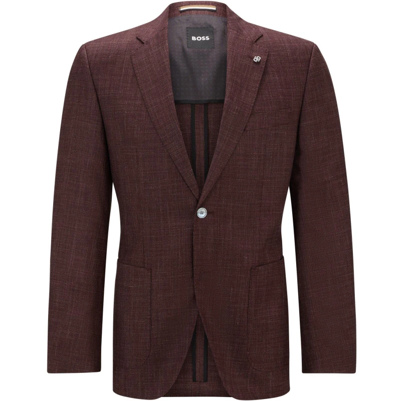Image of Boss Mens Janson Tailored Formal Jacket Open Red male 38 (48)