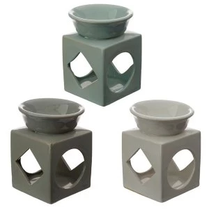 Image of Eden Cube Ceramic Oil and Tart Burner with Geometric Cut-out