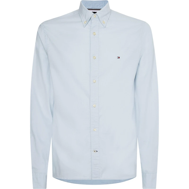 Image of Tommy Hilfiger Core 1985 Long Sleeve Oxford Shirt - Blue Blue L