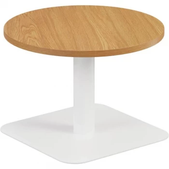Image of 600MM Circular Low Contract Table - White/Oak