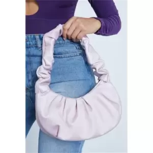 Image of I Saw It First Blush Pink Satin Ruched Handle Grab Bag - Pink