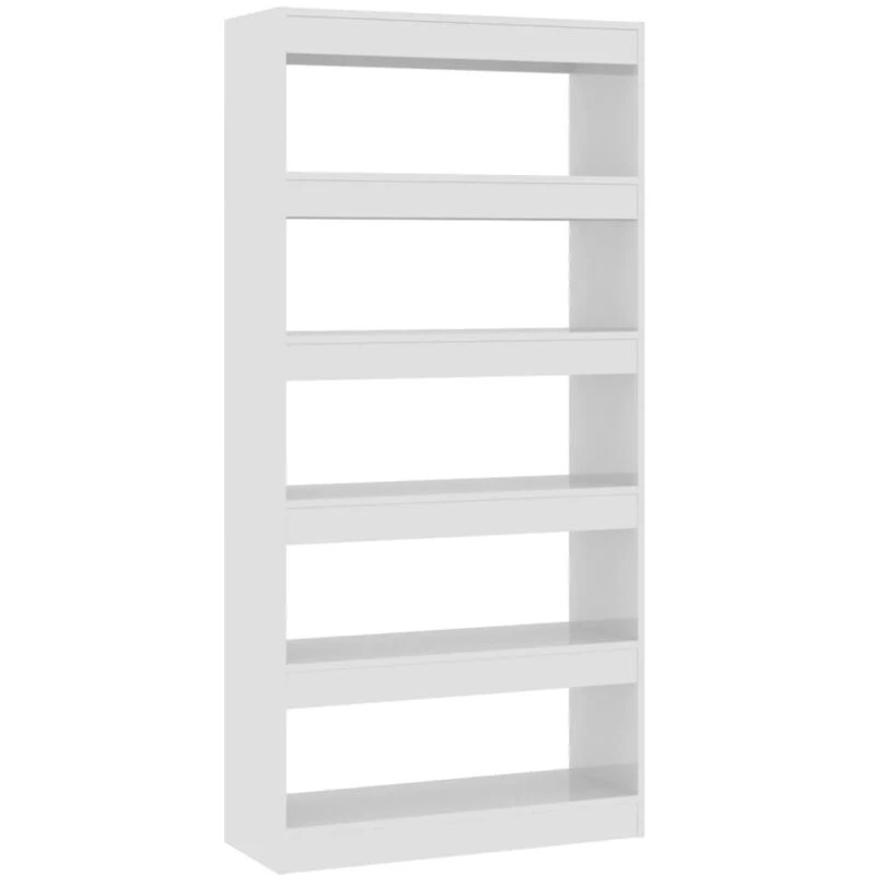 Image of VIDAXL Vidaxl - Book Cabinet/Room Divider High Gloss White 80x30x166cm Engineered Wood 8720286843604