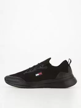 Image of Tommy Jeans Alpha Runner Trainers - Black, Size 43, Men