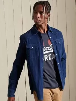 Image of Superdry Resurrection Denim Shirt - Indigo, Size L, Men