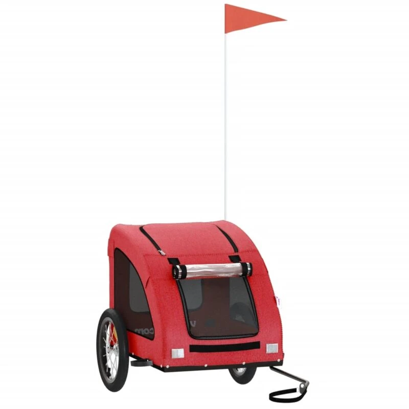 Image of VIDAXL Pet Bike Trailer Red Oxford Fabric and Iron Vidaxl 8720845770426