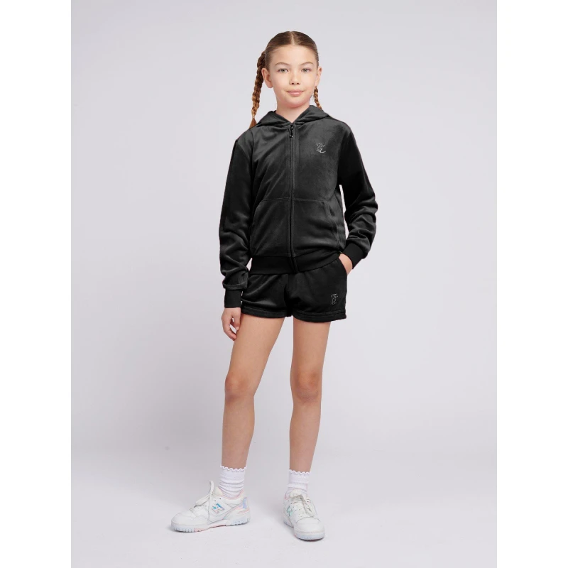 Image of Juicy Couture Kids Diamante Logo Fleece Jogger Shorts Black 102 female 15-16 Yrs