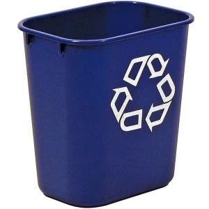Image of Rubbermaid 26.6L Medium Deskside Recycling Container Blue with