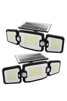Image of Solar LED Triple Security Floodlight with Double PIR Sensor
