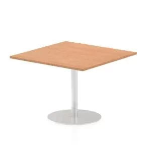 Image of Italia Poseur Table Square 10001000 Top 725 High Oak