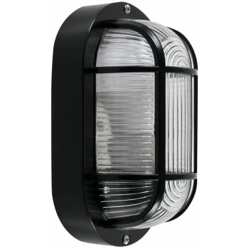 Image of Outdoor Garden Security Bulkhead Wall Light IP44 Rated - Black