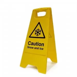 Image of Caution Snow And Ice Heavy Duty A Board made from polypropylene and
