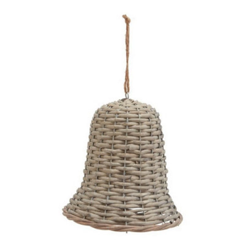 Image of Hill Interiors The Noel Collection Extra Large Bell Decoration - Wicker - L12 X W12 X H20 Cm - Brown