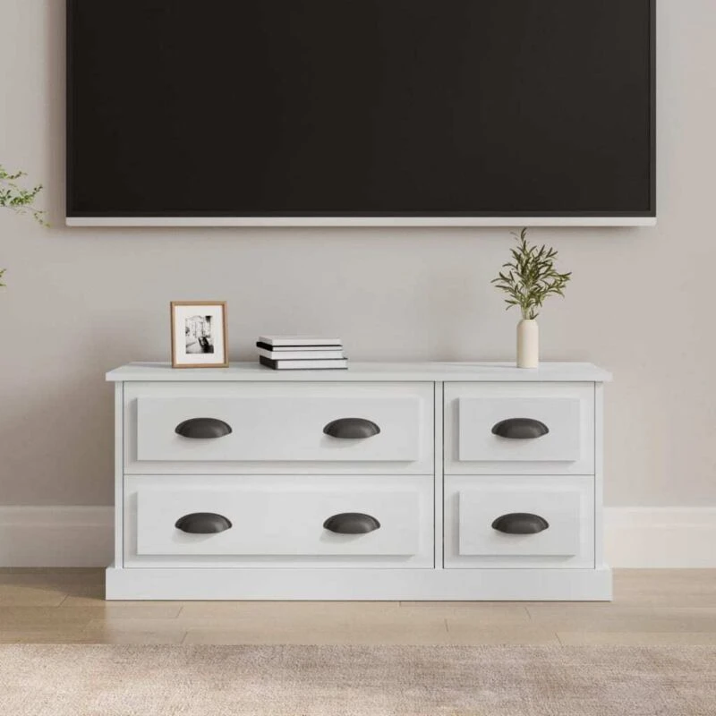 Image of VIDAXL TV Cabinet High Gloss White 100x35.5x45cm Engineered Wood Vidaxl 8720845793401
