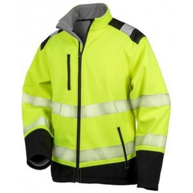 Image of Result Result Men Safe-Guard Ripstop Safety Soft Shell Jacket in Yellow Size: Small Yellow S Male 5059444581335