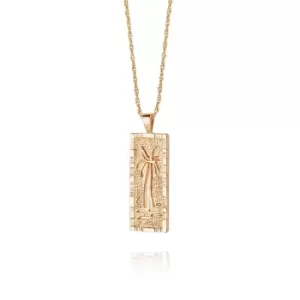 Image of Daisy London 18ct Gold Plate Palm Engraved Necklace 18ct Gold Plate