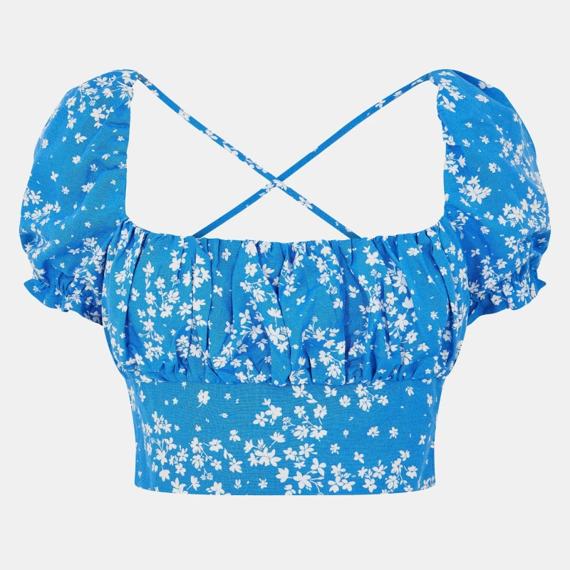 Image of Jack Wills Tie Back Top - Blue Blue 6