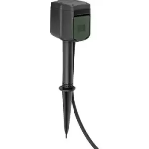 Image of Brennenstuhl 1154540601 Weatherproof power strip 2x Black incl. ground spike, app-enabled