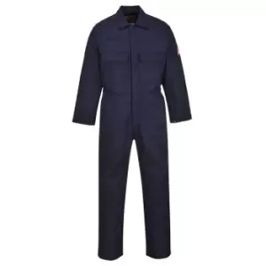 Image of Biz Weld Mens Flame Resistant Overall Navy Blue Extra Large 32"