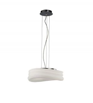 Image of Ceiling Pendant 2 Light E27 Medium, Polished Chrome, Frosted White Glass