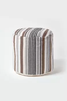 Image of Stripe Bean Filled Pouffe Tall 45 x 40 cm