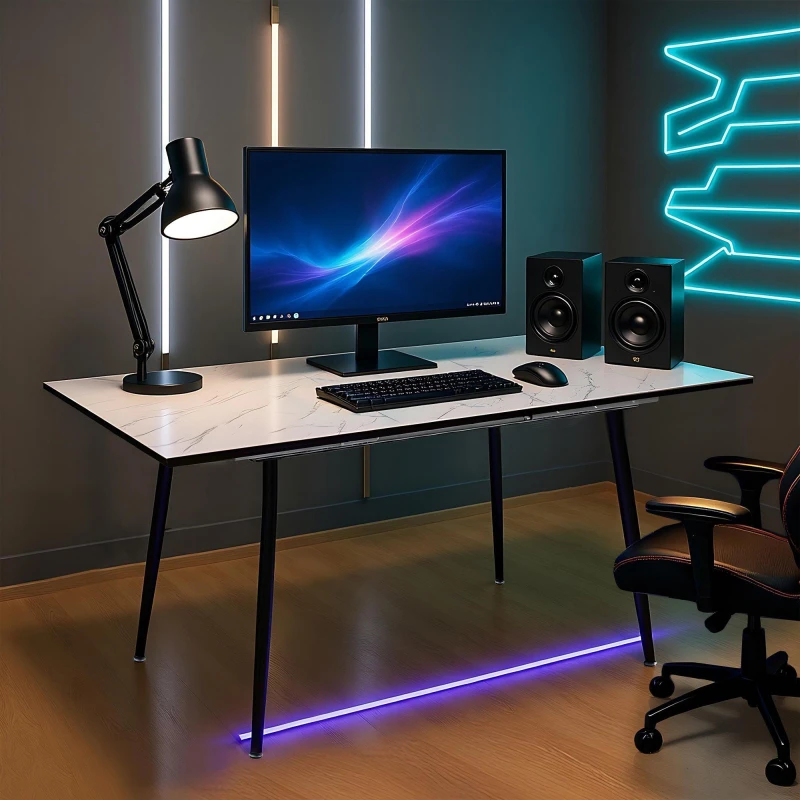 Image of Urban Meuble Extendable Gaming Desk Marble White unisex One Size