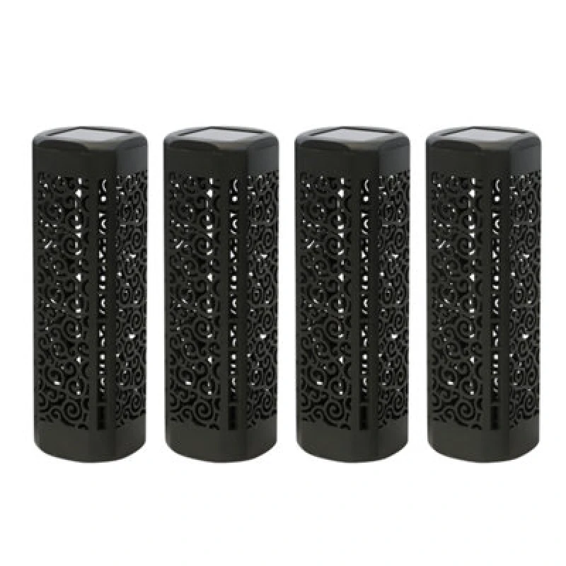Image of Streetwize Pack Of 4 Solar Stake Lights - Black One Size