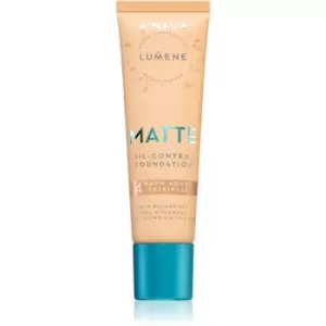 Image of Lumene Matte Oil-Control Foundation Liquid Foundation for Oily and Combination Skin Shade 4 Warm Honey